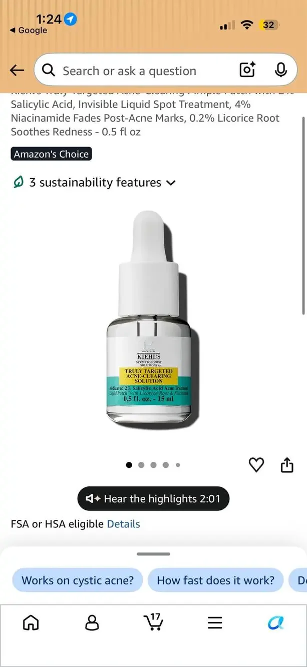 NEW Kiehl's Truly Targeted Acne-Clearing Pimple Patch with 2%